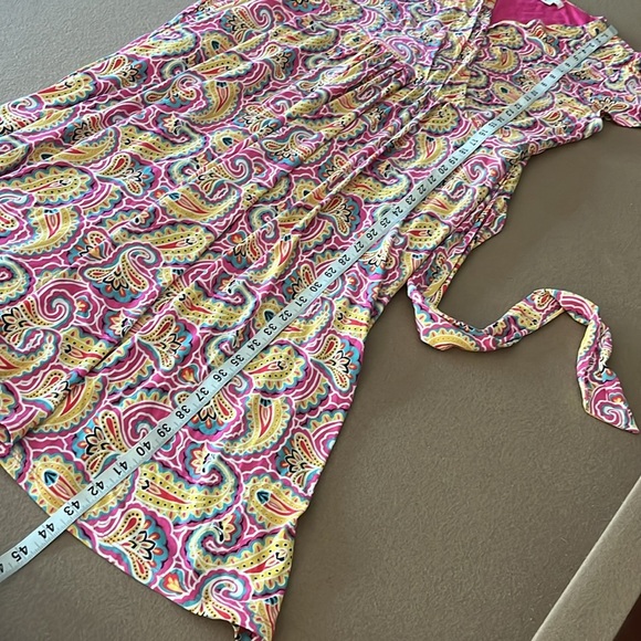 BODEN Evangeline Paisley Jersey Wrap Dress, In Party Pink - 10L - Picture 7 of 10